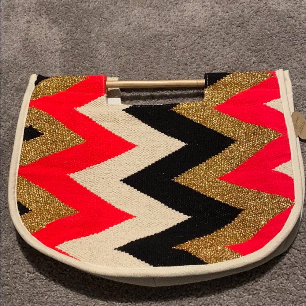 Lovestitch NEW Chevron Purse with Bamboo Handles
